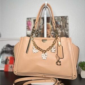 Coach Dreamer in Tan with Floral Chain